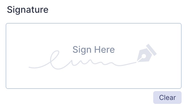 The Jotform signature element.